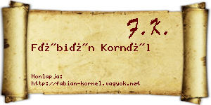 Fábián Kornél névjegykártya