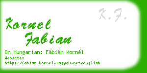 kornel fabian business card